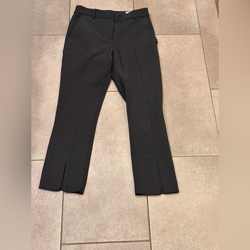 Express Cropped Skinny Black Dress Pants with Front Slits Size 2